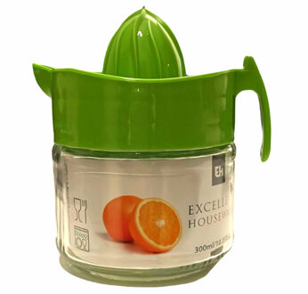 Excellent Houseware Sinaasappelpers/citruspers Mini - Handmatig - kunststof - 15 x 12 cm - groen