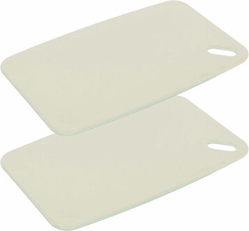 Excellent Houseware Snijplank - 2x - creme wit - Kunststof - 24 x 15 cm - Snijplanken