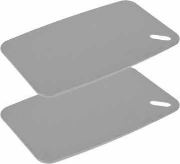 Excellent Houseware Snijplank - 2x - grijs - Kunststof - 30 x 20 cm - Snijplanken