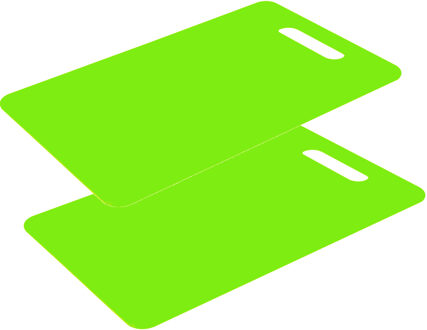Excellent Houseware snijplank - 2x - groen - kunststof - 24 x 15 cm - Snijplanken