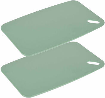 Excellent Houseware Snijplank - 2x - groen - Kunststof - 35 x 24 cm - Snijplanken