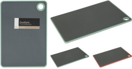 Excellent Houseware Snijplank kunststof 23x16cm grijs-groen/grijs-rood zwart