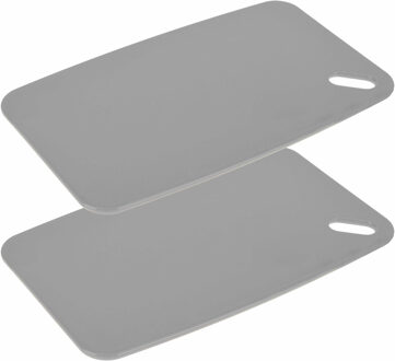 Excellent Houseware Snijplank voor keuken/voedsel - 2x - grijs - Kunststof - 30 x 20 cm
