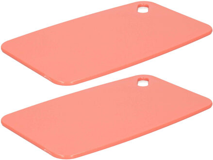 Excellent Houseware Snijplank voor keuken/voedsel - 2x - rood - Kunststof - 24 x 15 cm