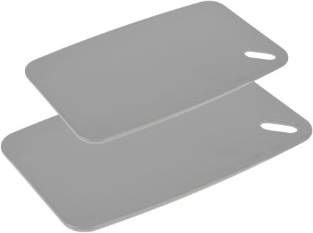 Excellent Houseware Snijplanken - set van 2 - kunststof - grijs - 30/35 cm