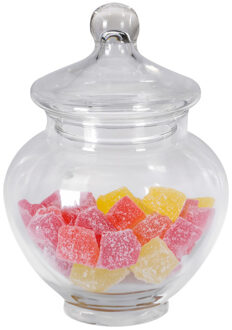 Excellent Houseware Snoeppot/voorraadpot Sweets - 2200 ml - glas - luchtdichte deksel - D14 x H19 cm - Voorraadpot Transparant