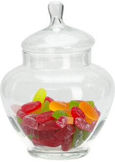 Excellent Houseware Snoeppot/voorraadpot Sweets - 5000 ml - glas - luchtdichte deksel - D21 x H28 cm - Voorraadpot Transparant