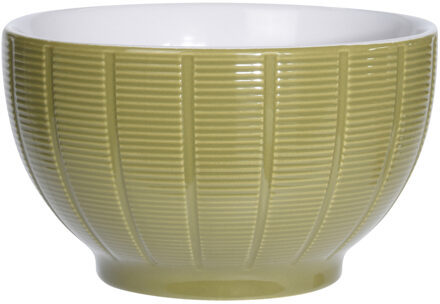 Excellent Houseware Soepkommen/schaaltjes - Venice - keramiek - D14 x H8 cm - groen - Kommetjes