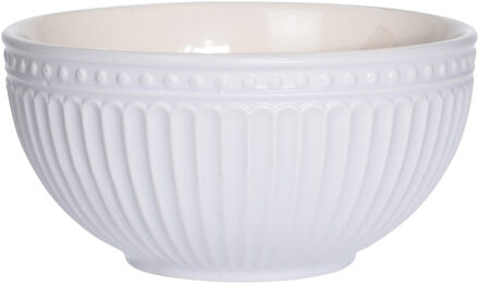 Excellent Houseware Soepkommen/serveer schaaltjes - Roman Style - keramiek - D14 x H7 cm - ivoor wit - Stapelbaar