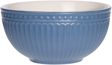 Excellent Houseware Soepkommen/serveer schaaltjes - Roman Style - keramiek - D14 x H7 cm - nacht blauw - Stapelbaar