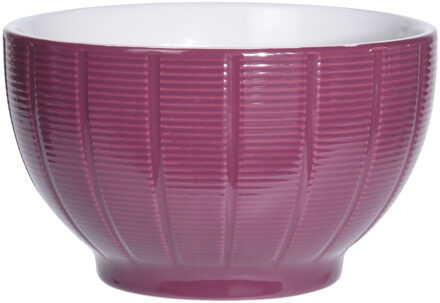 Excellent Houseware Soepkommen/serveer schaaltjes - Venice- keramiek - D14 x H8 cm - paars - Stapelbaar