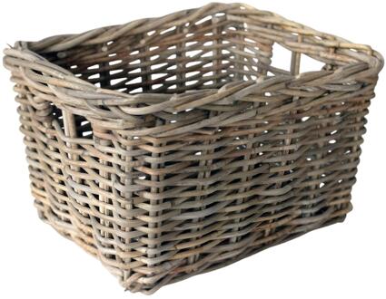 Excellent Houseware Speelgoed opbergmand - lichtbruin - 39x30x25 cm - hand gevlochten riet - opbergers