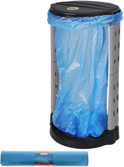 Excellent Houseware Staande vuilniszakhouder prullenbak/vuilnisbak incl. 10 zakken - 120L