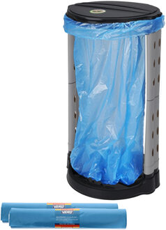 Excellent Houseware Staande vuilniszakhouder prullenbak/vuilnisbak incl. 20 zakken - 120L