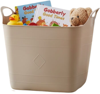 Excellent Houseware Storage solutions speelgoedmand - beige - 25 l - kunststof - 40 x 35 cm - opbergmand