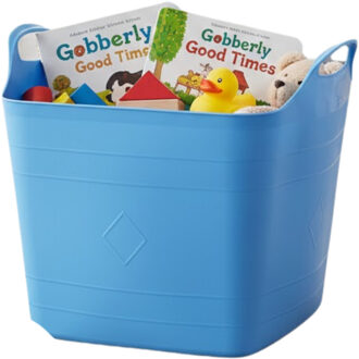 Excellent Houseware Storage solutions speelgoedmand - blauw - 25 l - kunststof - 40 x 35 cm - opbergmand
