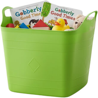 Excellent Houseware Storage solutions speelgoedmand - groen - 25 l - kunststof - 40 x 35 cm - opbergmand