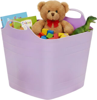 Excellent Houseware Storage solutions speelgoedmand - lila paars - 25 l - kunststof - 40 x 35 cm - opbergmand