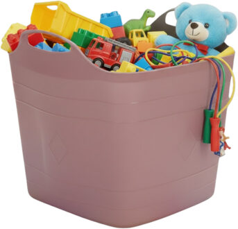 Excellent Houseware Storage solutions speelgoedmand - roze - 25 l - kunststof - 40 x 35 cm - opbergmand