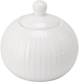 Excellent Houseware Suikerpot met deksel porselein doos a 6 wit