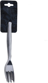Excellent Houseware Taart/gebak vorkjes - 6x stuks - zilver - RVS - 12 cm - verjaardag/feest vorkjes