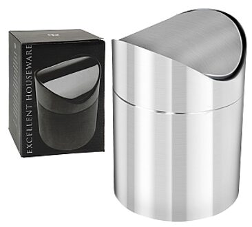Excellent Houseware Tafelafvalbakje rvs Zilverkleurig