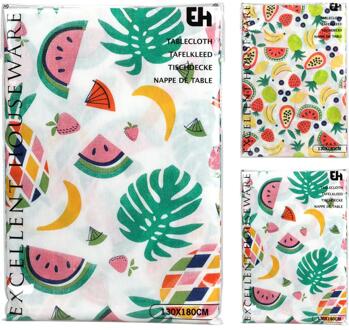 Excellent Houseware Tafelkleed flanel 130x180cm fruit multi