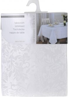 Excellent Houseware Tafelkleed wit parelmoer 220 x 150 cm
