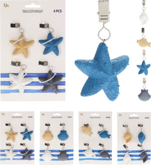 Excellent Houseware Tafelkleedgewichten beach set a 4 stuks verschillende