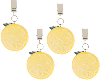 Excellent Houseware Tafelkleedgewichtjes/hangers - 4x - citroen - kunststeen - geel