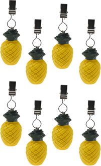 Excellent Houseware Tafelkleedgewichtjes/hangers - 8x - ananas - kunststeen - geel