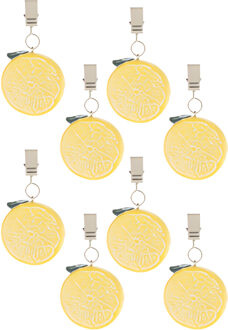 Excellent Houseware Tafelkleedgewichtjes/hangers - 8x - citroen - kunststeen - geel