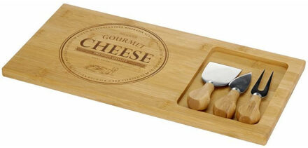 Excellent Houseware TakeTokio Bamboe Kaasplank met 4 Messen
