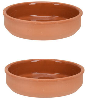 Excellent Houseware Tapas schaaltjes - 4x stuks - terracotta - 16 x 4 cm