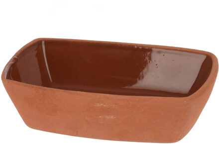 Excellent Houseware Tapasschaaltje/serveerschaaltje- Terracotta - 170 ml - 13 x 9 x 3,5 cm - Serveerschalen Bruin