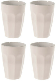 Excellent Houseware Thee/koffie mokken - 12x - wit- porselein - 330 ml