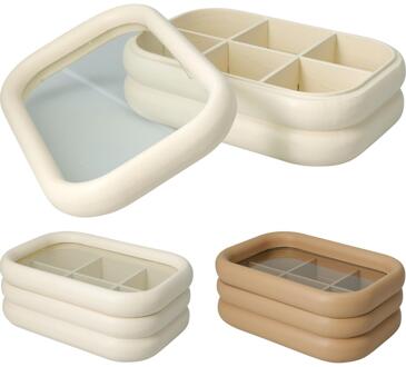 Excellent Houseware Theedoos hout afgerond 23x15cm verschillende