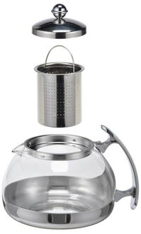 Excellent Houseware theekan - theepot met filter - van glas - 1,2 liter - Theekannen