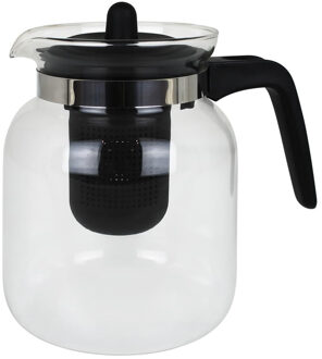 Excellent Houseware theepot - met infuser - glas en kunststof - 1,5 liter