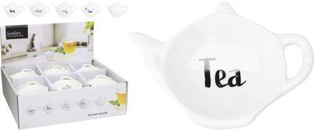 Excellent Houseware Theezakjeshouder theetip TEA porselein wit