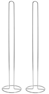 Excellent Houseware Toiletrollen houder - 2x stuks - 15 x 60 cm - chroom - wc-rol houder - toiletrolhouder - wc rollen