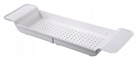 Excellent Houseware Uitschuifbaar badrekje - wit - kunststof - lengte van 55 tot 78 cm