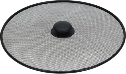 Excellent Houseware Universele spatdeksel - afgietdeksel - rvs - zwart - voor pannen met dia 29 cm