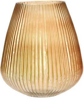 Excellent Houseware Vaas - glas - amber goud - 25 x 37 cm