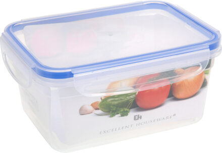 Excellent Houseware Vershoudbakje - 1100 ml - transparant - kunststof - 18,8 x 13 x 8,7 cm - Luchtdicht afgesloten