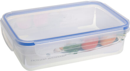 Excellent Houseware Vershoudbakje - 1400 ml - transparant - kunststof - 23 x 16 x 6,5 cm - Luchtdicht afgesloten