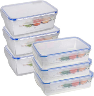 Excellent Houseware Vershoudbakje - transparant - kunststof - 1400 / 2200 ml - Luchtdicht afgesloten