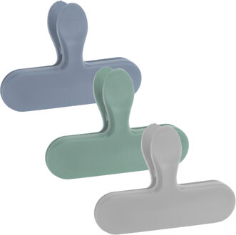 Excellent Houseware vershoudklemmen/vershoudclips - 14x - multicolor - kunststof - 2 formaten mix