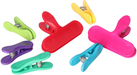 Excellent Houseware vershoudklemmen/vershoudclips - 7x - multicolor - kunststof