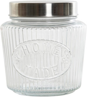 Excellent Houseware voedsel voorraadpot - bewaarpot - 1500 ml - glas - met metalen deksel